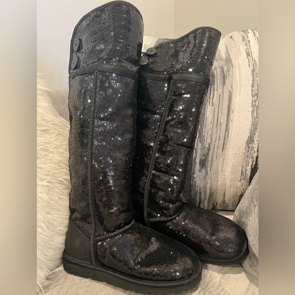 Beautiful UGGS! Over the knee Black Sequin boots. I bought them & never wore